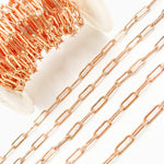 Load image into Gallery viewer, Rose Gold Plated Silver Flat Paperclip Chain