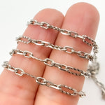Load image into Gallery viewer, Oxidized Sterling Silver Hammered Long and Short Oval Link Chain