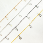 Load image into Gallery viewer, Cubic Zirconia Pear Shape Dangle Chain