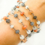 Load image into Gallery viewer, Multi Moonstone Oxidized Chain