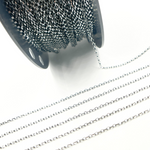 Load image into Gallery viewer, Black Rhodium 925 Sterling Silver Diamond Cut Rolo Chain