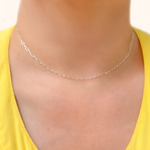 Load image into Gallery viewer, Sterling Silver Smooth Paperclip Necklace