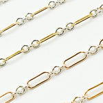 Load image into Gallery viewer, XM510TT. 1 Gold Filled Long & 3 Sterling Silver Short Link Chain