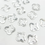 Load image into Gallery viewer, White Sterling Silver Brushed Flower Connector