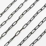 Load image into Gallery viewer, Sterling Silver Black Rhodium Diamond Cut Paperclip Chain