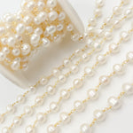 Load image into Gallery viewer, Gold Plated Wire Freshwater Pearl Chain