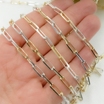 Load image into Gallery viewer, Sterling Silver Gold Plated Paper Clip Oval Link