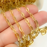 Load image into Gallery viewer, Gold Plated 925 Sterling Silver Flat Marina Link Chain.