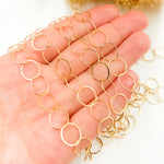 Load image into Gallery viewer, 14K Gold Filled Flat Round Link Chain