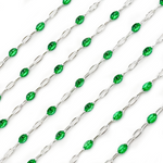 Load image into Gallery viewer, Sterling Silver Green Color Enamel Chain