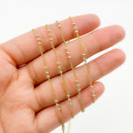 Load image into Gallery viewer, XM/S1327CF/29. 14k Gold Filled Curb Chain and 3 Sterling Silver Beads in Between