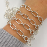 Load image into Gallery viewer, Sterling Silver Smooth Oval Link Chain