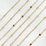 Load image into Gallery viewer, 14K Gold-Filled Smooth Paperclip and Diamond Cut Marina Link Chain