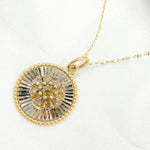 Load image into Gallery viewer, 14k Solid Gold and Sterling Silver Black Rhodium Diamonds Circle Charm