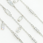 Load image into Gallery viewer, Cubic Zirconia Rectangle Shape Dangle & Connected Wire Chain