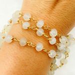 Load image into Gallery viewer, Natural Chalcedony Gold Plated Wire Chain