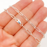Load image into Gallery viewer, Sterling Silver Smooth Paperclip Necklace