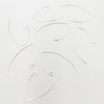 Load image into Gallery viewer, White Sterling Silver V Shape Ear Wire