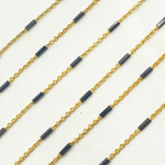 Load image into Gallery viewer, Gold Plated Sterling Silver Satellite Black Rhodium Tube Chain