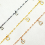 Load image into Gallery viewer, Cubic Zirconia Triangle 4mm Shape Dangle Chain