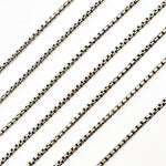 Load image into Gallery viewer, Oxidized Sterling Silver Round Box Chain