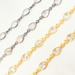 Load image into Gallery viewer, Cubic Zirconia Pear Shape Connected Chain