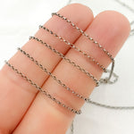 Load image into Gallery viewer, Oxidized Sterling Silver Oval Rolo Chain