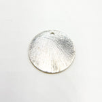 Load image into Gallery viewer, 15MM White Sterling Silver Brushed Round Flat Disc Charm with a Single Hole