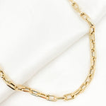 Load image into Gallery viewer, 568/A074/G. 14K Yellow Gold Hollow Smooth and Flat Paperclip Chain
