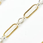Load image into Gallery viewer, XM/1931K/SP. 14K Gold Filled and Sterling Silver Knurled Link Chain – Long & Short Pattern