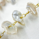 Load image into Gallery viewer, Freshwater Pearl Organic Shape Gold Plated Sterling Silver Wire Chain