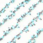 Load image into Gallery viewer, Turquoise Cluster Dangle Oxidized Wire Chain.