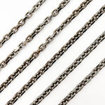 Load image into Gallery viewer, Oxidized Sterling Silver Box Link Chain