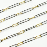 Load image into Gallery viewer, 925 Sterling Silver Two Tone Diamond Cut Paperclip Chain.