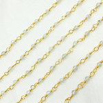 Load image into Gallery viewer, Labradorite Stone Gold Plated 925 Sterling Silver Wire Chain