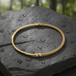 Load image into Gallery viewer, Bangle26. 14K Gold Textured Hollow Bangle Bracelet