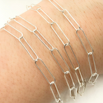 Load image into Gallery viewer, 925 Sterling Silver Smooth Paperclip Link Chain