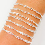 Load image into Gallery viewer, Sterling Silver Singapore Link Chain