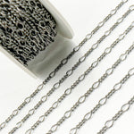 Load image into Gallery viewer, Black Rhodium Sterling Silver Long and Short Link Chain
