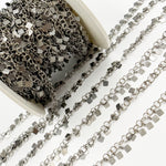 Load image into Gallery viewer, Oxidized Silver Dangle Square Chain