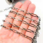 Load image into Gallery viewer, Black Rhodium Sterling Silver Long and Short Link Chain