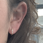 Load image into Gallery viewer, 14k Solid Gold Baguette Hoops.