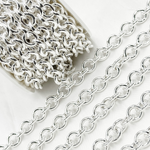 Load image into Gallery viewer, Sterling Silver Smooth Oval Hollow Cable Chain
