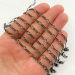 Load image into Gallery viewer, Black Rhodium Sterling Silver Long and Short Link Chain