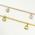 Load image into Gallery viewer, Cubic Zirconia Triangle 4mm Shape Dangle Chain