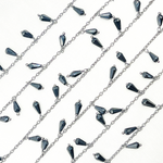 Load image into Gallery viewer, Black Spinel Drop Dangle Oxidized Wire Chain.