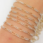 Load image into Gallery viewer, XM3331CTT. Gold Filled and Sterling Silver Long and Short Curb Link Chain