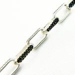 Load image into Gallery viewer, Two Tone Black Rhodium and 925 Sterling Silver Paperclip Chain