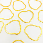 Load image into Gallery viewer, Gold-plated Sterling Silver Brushed Uneven Connector