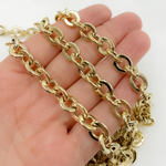 Load image into Gallery viewer, V67GP. Gold Plated 925 Sterling Silver Hollow Flat Oval Link